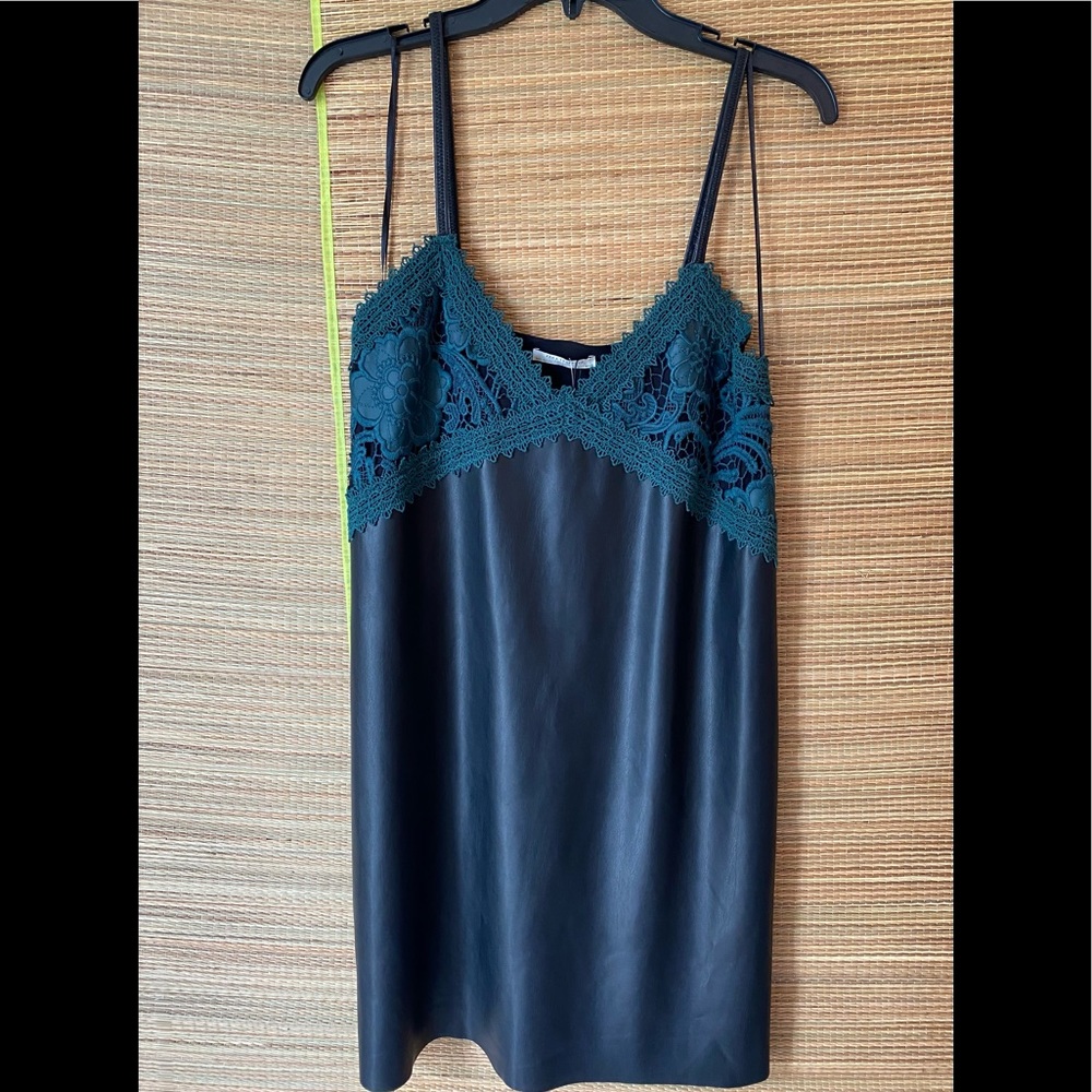 NWOT Zara Trafaluc Collection Embroyed Faux Leather Midi Dress